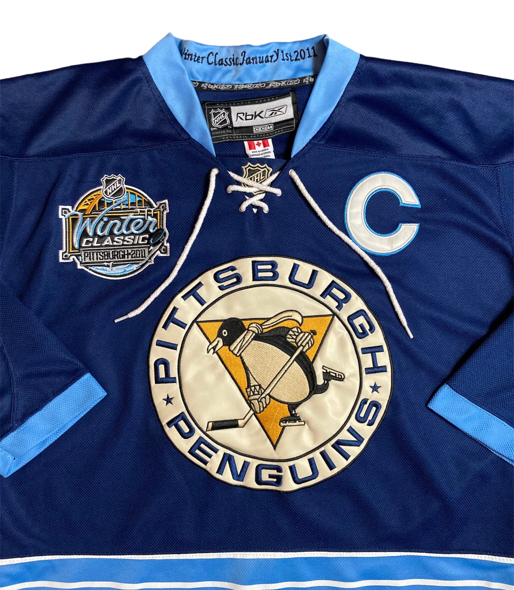 2011 Pittsburgh Penguins NHL Winter Classic Pre-Game Warm-Up Worn Jerseys 